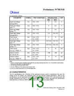 浏览型号W78E51B-40的Datasheet PDF文件第13页