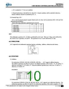 浏览型号EM73P361AAQ的Datasheet PDF文件第10页