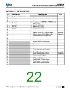 浏览型号EM73P361A的Datasheet PDF文件第22页
