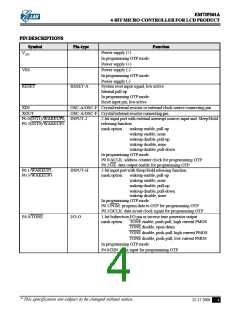 浏览型号EM73P361AAQ的Datasheet PDF文件第4页