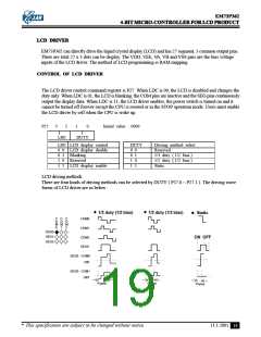浏览型号EM73P362BQ的Datasheet PDF文件第19页