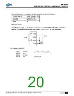 浏览型号EM73P362BQ的Datasheet PDF文件第20页
