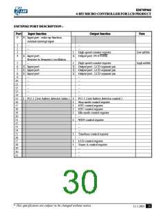 浏览型号EM73P362BQ的Datasheet PDF文件第30页