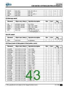 浏览型号EM73P362BQ的Datasheet PDF文件第43页