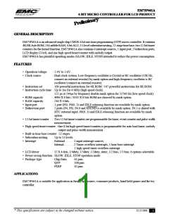 浏览型号EM73P461的Datasheet PDF文件第1页