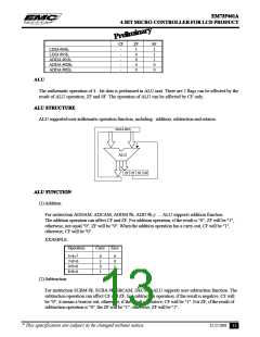 浏览型号EM73P461的Datasheet PDF文件第13页