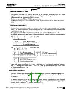 浏览型号EM73P461的Datasheet PDF文件第17页