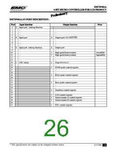 浏览型号EM73P461的Datasheet PDF文件第26页