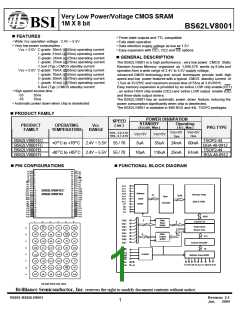 浏览型号BS62LV8001FIG70的Datasheet PDF文件第1页
