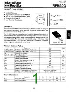 浏览型号IRFI830G的Datasheet PDF文件第1页