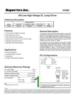 浏览型号HV809的Datasheet PDF文件第1页