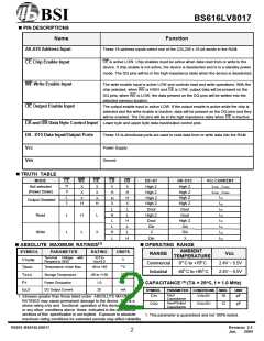 浏览型号BS616LV8017FI-70的Datasheet PDF文件第2页