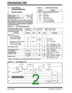 浏览型号24LC64的Datasheet PDF文件第2页