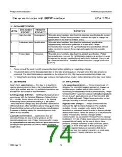 浏览型号UDA1355H的Datasheet PDF文件第74页