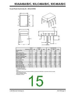 浏览型号93LC46B-I/P的Datasheet PDF文件第15页