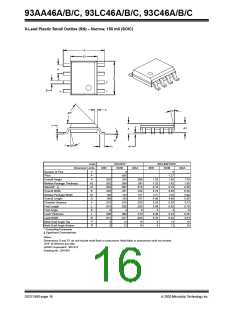 浏览型号93LC46B-I/P的Datasheet PDF文件第16页