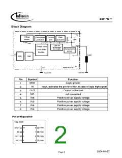 浏览型号BSP742T的Datasheet PDF文件第2页