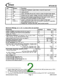 浏览型号BTS640S2的Datasheet PDF文件第2页