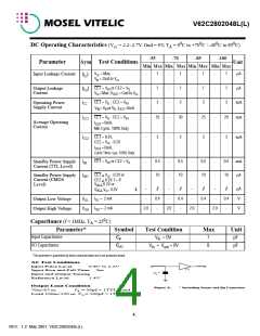 浏览型号V62C2802048LL-100T的Datasheet PDF文件第4页