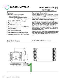 浏览型号V62C3801024L-70V的Datasheet PDF文件第1页