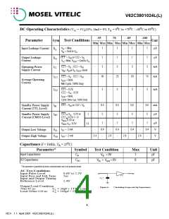 浏览型号V62C3801024L-70V的Datasheet PDF文件第4页