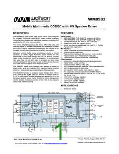浏览型号WM8983GEFLR的Datasheet PDF文件第1页
