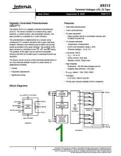 浏览型号X9313WSIZ的Datasheet PDF文件第1页
