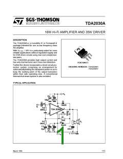 浏览型号TDA2030A的Datasheet PDF文件第1页
