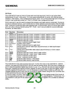 浏览型号SAB80C535-N的Datasheet PDF文件第23页