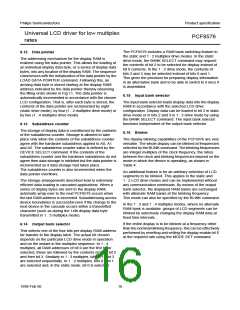 浏览型号PCF8576T的Datasheet PDF文件第16页