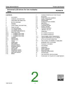 浏览型号PCF8576T的Datasheet PDF文件第2页
