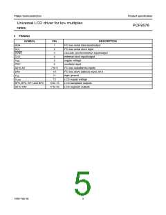 浏览型号PCF8576T的Datasheet PDF文件第5页