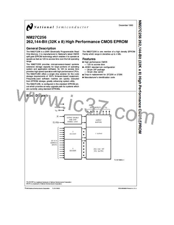NM27C256Q (NSC) PDF技术资料下载NM27C256Q 供应信息IC
