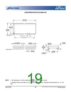 浏览型号MT4C4M4B1TG-6的Datasheet PDF文件第19页