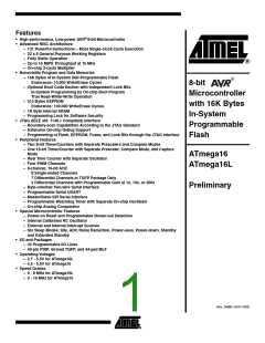 浏览型号ATMEGA16L-8PC的Datasheet PDF文件第1页
