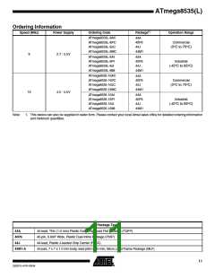 浏览型号ATMEGA8535-16JC的Datasheet PDF文件第11页