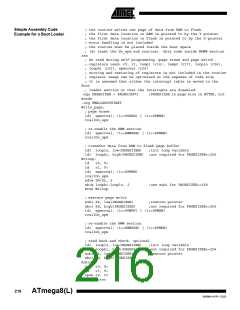 浏览型号ATMEGA8-16AI的Datasheet PDF文件第216页