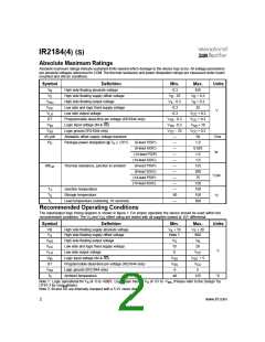 浏览型号IR2184的Datasheet PDF文件第2页