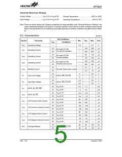 浏览型号HT1621B的Datasheet PDF文件第5页