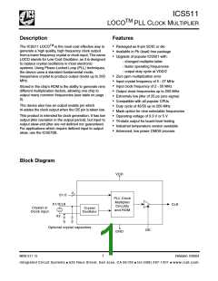 浏览型号ICS511MLF的Datasheet PDF文件第1页