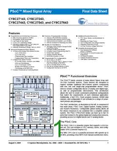 浏览型号CY8C27443-24PVXIT的Datasheet PDF文件第1页