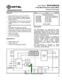浏览型号MT9161BE的Datasheet PDF文件第1页