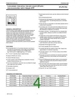 浏览型号P87LPC764BN的Datasheet PDF文件第4页