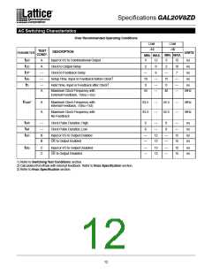 浏览型号GAL20V8Z-15QP的Datasheet PDF文件第12页