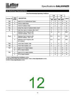 浏览型号GAL20V8Z-12QP的Datasheet PDF文件第12页