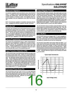 浏览型号GAL20V8Z-15QP的Datasheet PDF文件第16页