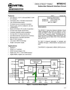 浏览型号MT8931C的Datasheet PDF文件第1页