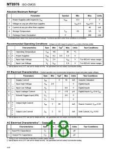 浏览型号MT8976AC的Datasheet PDF文件第18页