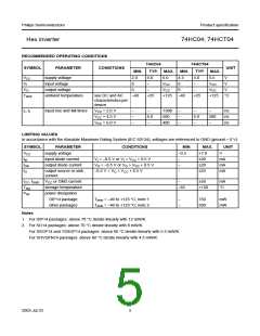 浏览型号74HCT04N的Datasheet PDF文件第5页