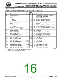 浏览型号SST34HF1682S-70-4E-B1SE的Datasheet PDF文件第16页